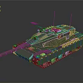 Modern Main Battle Tank Military Vehicle With Armored Plating Cannon And Tracks