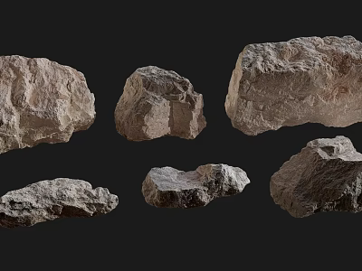 Natural Stone Specimens With Various Shapes And Textures For Decorative Use 3d model
