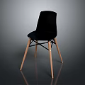 Modern Black Velvet Chair With Wooden Legs And Stylish Modern Design