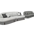 modern double sofa fabric double sofa 3d model