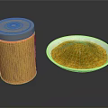 Household Yellow Powder Storage Canister With White Bowl