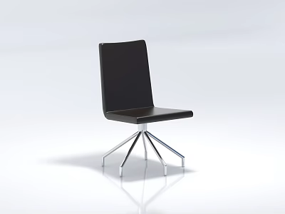 Black Office Chair With Modern Design And Sleek Metal Base Support 3d model