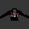 Black Leather Jacket With Multiple Patches Embroidered Designs And Text Elements 3d model