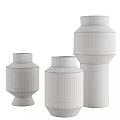 Modern Geometric Ceramic Vases With Black White Grid Patterns For Home Decoration 3d model