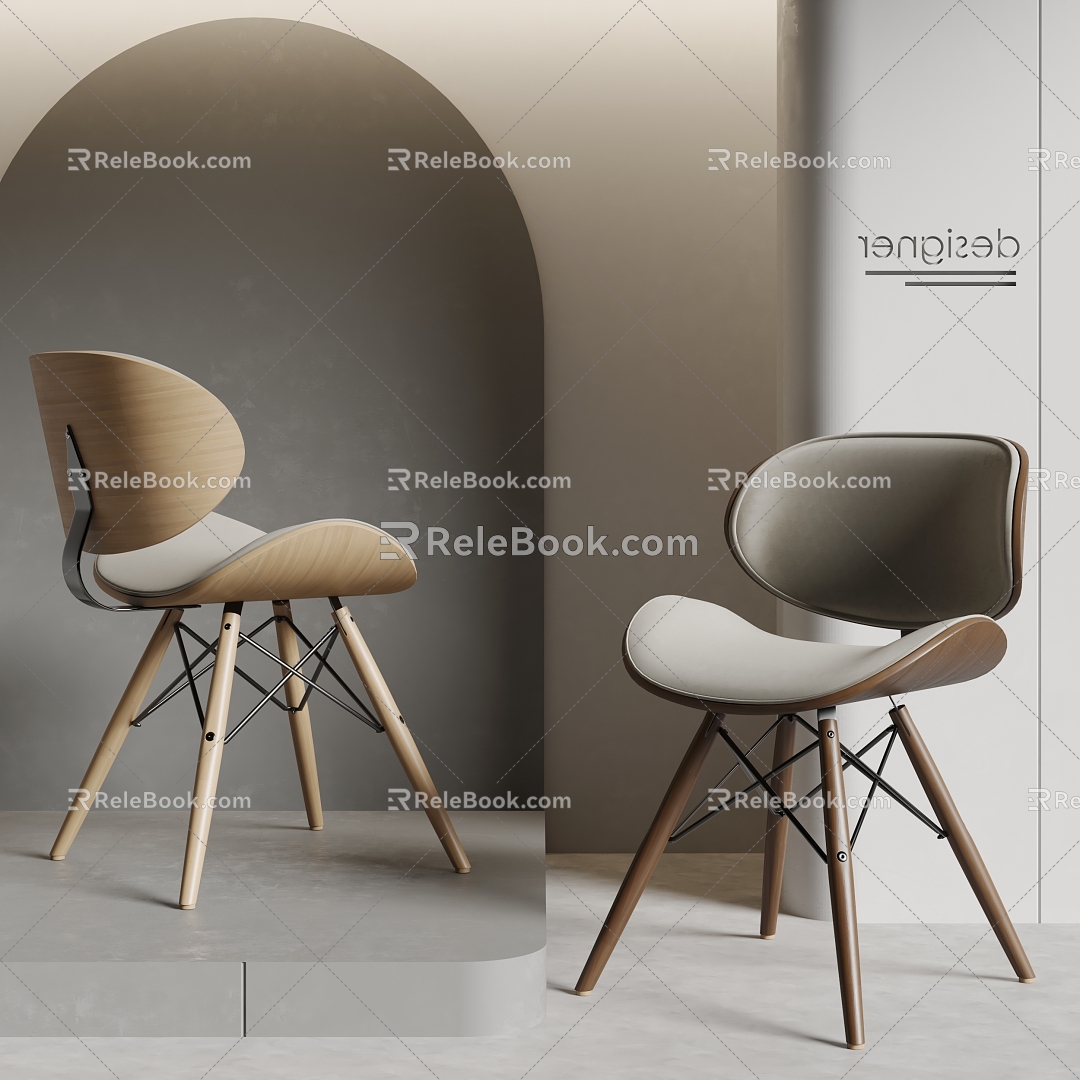 Designer Dining Chair Single Chair Leisure Chair 3d model