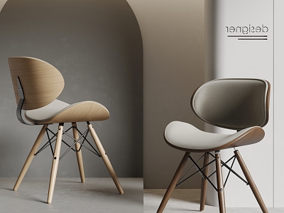 Designer Dining Chair Single Chair Leisure Chair 3d model