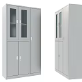 Gray Modern Metal Bookcase With Glass Doors And Cabinet Storage Solutions Design