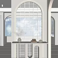 Modern Entryway Cabinet Sideboard With Elegant Design Decorative Vase And Storage Shelves
