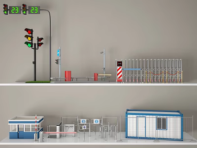 modern transportation facilities 3d model