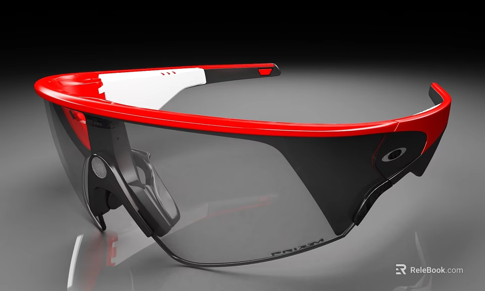 Red And Black Sports Sunglasses As Essential Sports Equipment With UV Protection Lens 3d model 