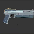 Futuristic Sci Fi Weapon Design With Blue And Light Blue Color Details