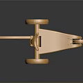 Elegant Golden Handcart Model With Stylish Wheels And Handle Design