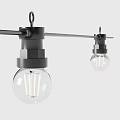 Industrial Style Pendant Lights With Black Metal Frame And Clear Glass Bulbs