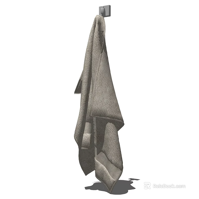 Soft Gray Hanging Towel Perfect for Bathroom Decor and Daily Use 3d model 