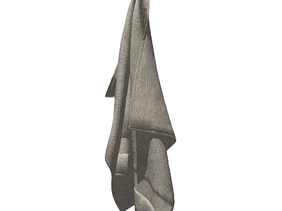 Soft Gray Hanging Towel Perfect for Bathroom Decor and Daily Use 3d model
