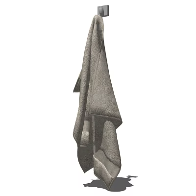 Soft Gray Hanging Towel Perfect for Bathroom Decor and Daily Use 3d model