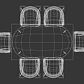 Round Modern Dining Table Set With Beige Upholstered Chairs And Gold Metal Frame