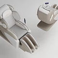 Modern Light Gray Beige Massage Chair With Ergonomic Backrest And Leg Massager