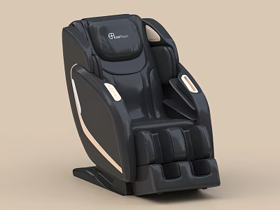 Sleek Black Massage Chair With Modern Design And Beige Details 3d model
