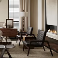 Modern Living Room Interior With White Sofa Coffee Table Pendant Light And Artwork