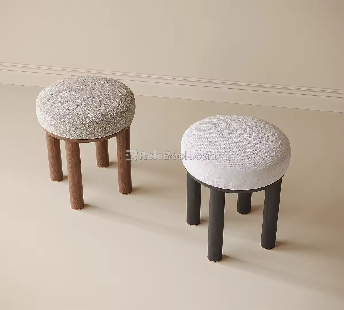 Modern Stool Shoe Changing Stool Round Stool 3d model