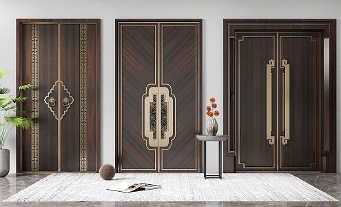 New Chinese Double Door 3d model