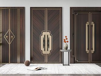 New Chinese Double Door 3d model