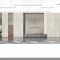 Modern Minimalist Commercial Office Reception Design With Glossy Marble Floor And Linear Ambient Lighting