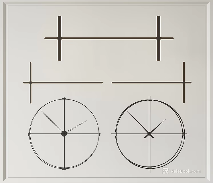 Modern Simple Wall Clock With Circular Dial Linear Markings And Metal Pointers 3d model