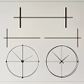 Modern Simple Wall Clock With Circular Dial Linear Markings And Metal Pointers 3d model