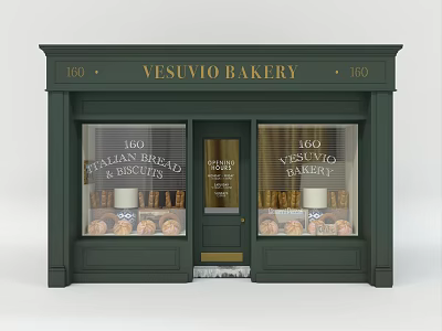 Vesuvio Bakery Italian Bread and Biscuits with Window Display of Fresh Treats 3d model