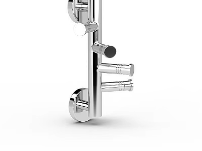 Modern Chrome Bathroom Accessories With Wall Mounted Hanging Rod And Towel Holder 3d model