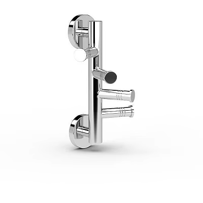 Modern Chrome Bathroom Accessories With Wall Mounted Hanging Rod And Towel Holder 3d model