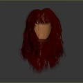 Mysterious Horror Character Head With Red Curly Hair And Bloodstained Face