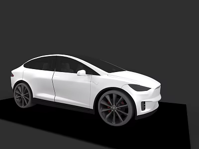 White Modern Car With Sleek Body Design And Large Alloy Wheels Exterior View 3d model