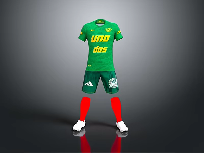 Green Sportswear Set With Yellow LUDO Print Red Socks And White Sneakers 3d model