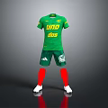 Green Sportswear Set With Yellow LUDO Print Red Socks And White Sneakers