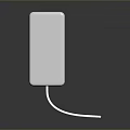 Silver Portable Power Bank With USB Cable For Laptop Charging