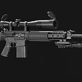 High Precision Tactical Rifle With Optic Scope Magazine And Bullets 3d model