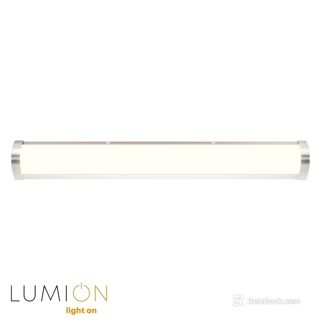 Modern Long Wall Light With Silver Metal Frame And White LED Illumination 3d model 