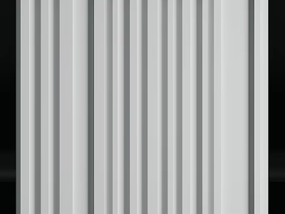 White Vertical Striped Wall Paneling with Clean Lines for Modern Interior Design 3d model