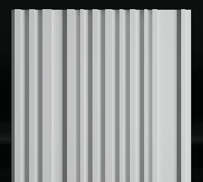 White Vertical Striped Wall Paneling with Clean Lines for Modern Interior Design 3d model