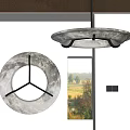 Modern Circular Pendant Light With Sleek Design Above Window And Wall Decor