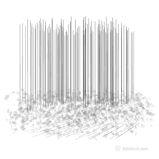 Stylish Modern Chandelier With Slim Vertical Lines And Decorative Crystal Elements 3d model 