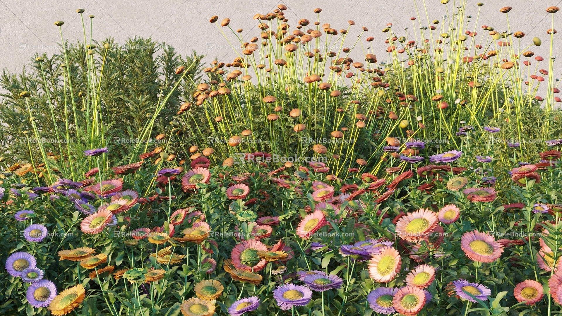 Flowers and Plants Combination Landscape Shrubs Shrubs Plant Combination Natural Landscape 3d model