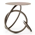 Modern Wooden Side Table With Intertwined Loop Legs And Round Top 3d model