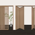 Wooden Folding Doors With Open Design For Minimalist Interior Space And Natural Light