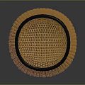 Orange Woven Basket With Black Rim On Dark Background For Home Decor