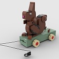 LEGO toy blocks squirrel pull cart animal 3d model