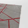 Gray Square Rug With Red Geometric Lines And Modern Abstract Design 3d model